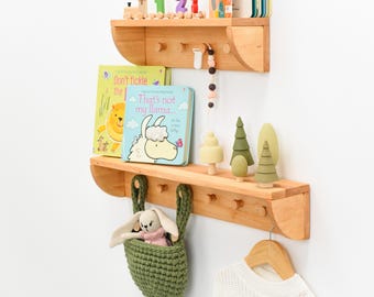 Nursery Wall Bookshelf, Wooden Shelf, Nursery Shelves, Baby Book Shelf, Nursery Furniture, Baby Wall Shelf, Wooden Baby Book Shelf