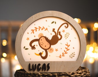 Lion Night Light, Jungle Safari Nursery Decor, Kids Room Lamp, Wildlife Themed Gift | Birthday Gift for Kids
