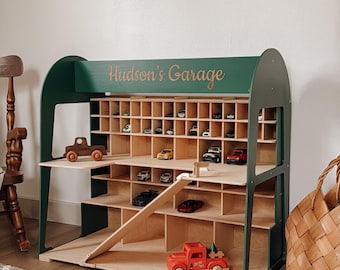 Garage Autorampe, Baby Cars Lagerung, Holzspielzeugautogarage, Spielzeugautolagerung, Spielzeugauto-Parkplatz, Spielzeug für Kleinkind-Geburtstagsgeschenk, Nursey Decor