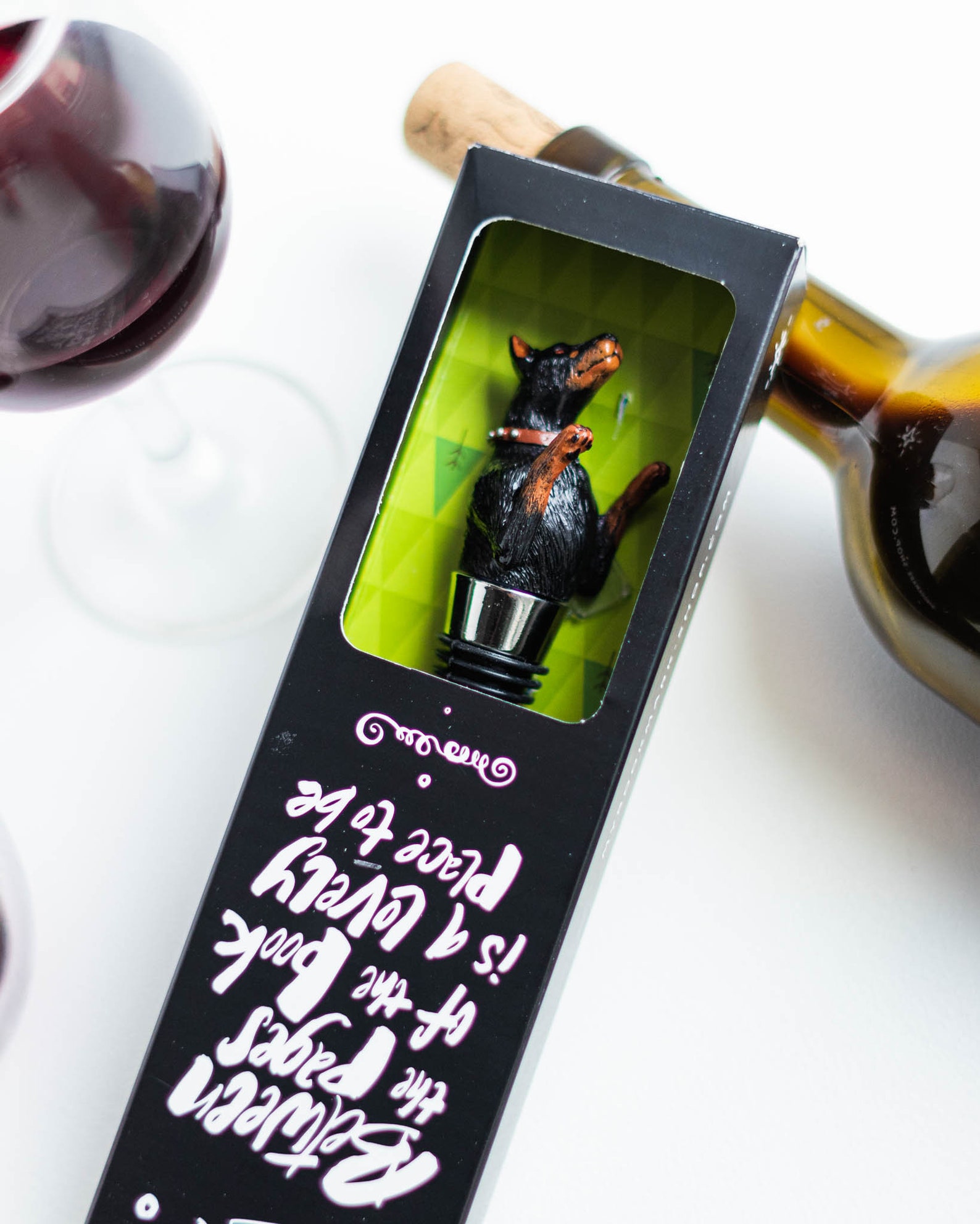 Funny Wine Stopper Doberman Dog Wine Stopper for Bottle Etsy