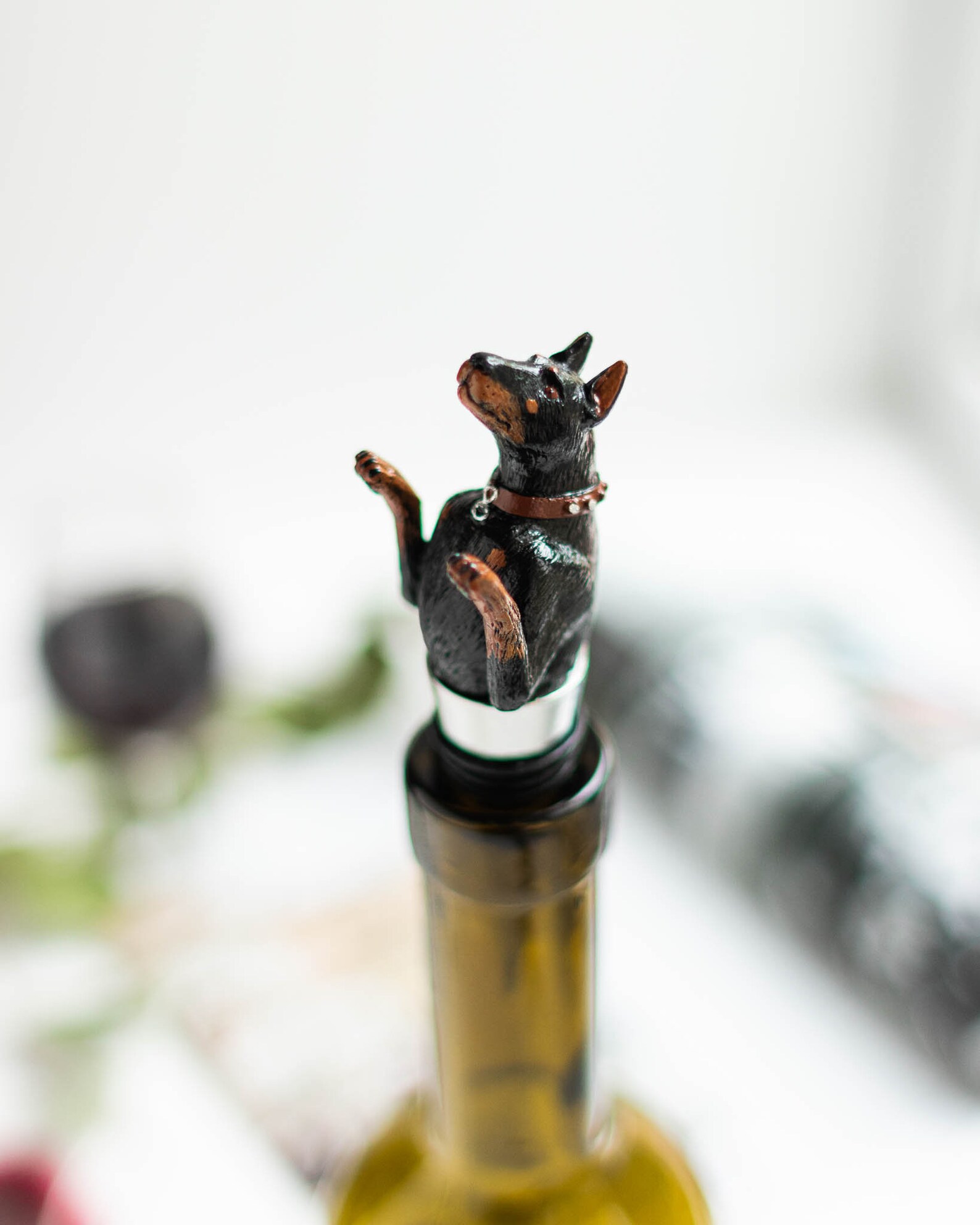 Funny Wine Stopper Doberman Dog Wine Stopper for Bottle Etsy