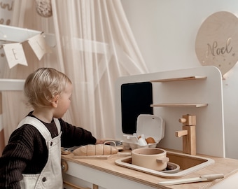 Wooden Pretend Play Kitchen, Montessori Furniture, Birthday Gift for Girl, Wooden Gift, Birthday Gift for Daughter, Kids Toy Kitchen