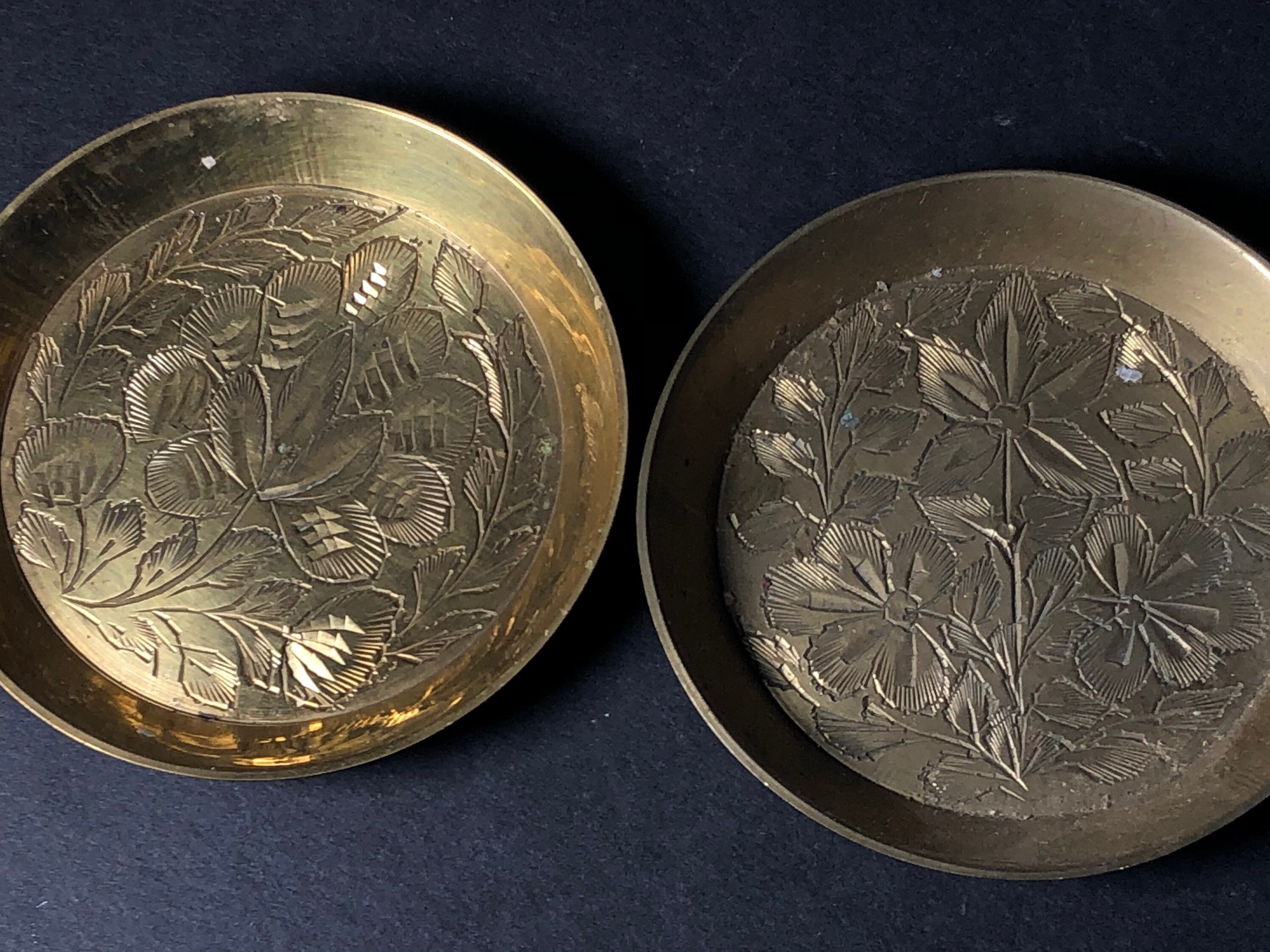 Brass dish pair Etsy