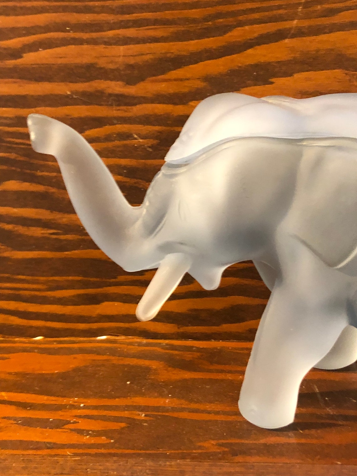 Frosted glass lidded elephant dish Etsy