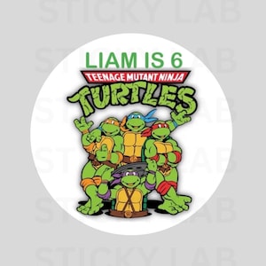 NINJA TURTLES personalized round/circle sticker label