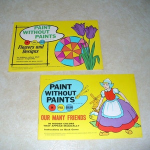 Vintage - 1960&#39;s (2) PAINT WITHOUT PAINTS (in full color) books, 1960 Platt & Munk/Publishers