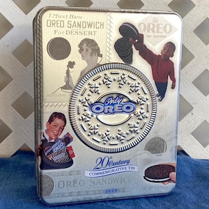 Vtg. Boîte à biscuits OREO commémorative 1999