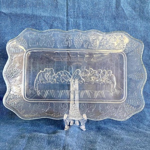 EAPG &quot;Last Supper&quot; Pressed Glass Bread Plate
