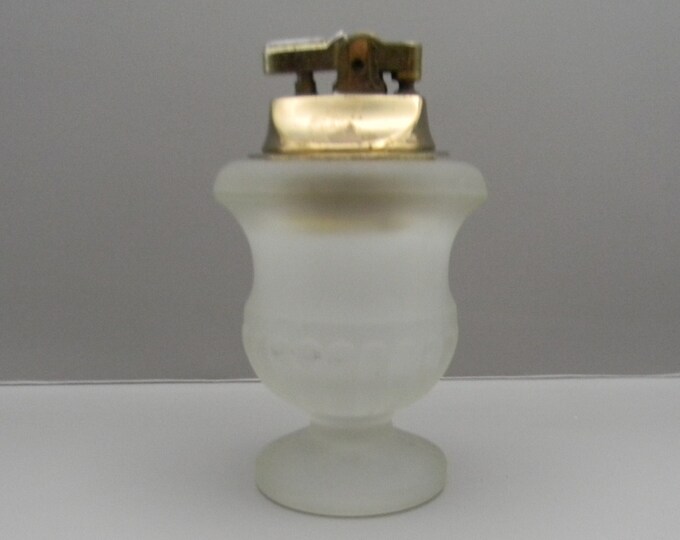 Vintage Frosted Glass Table Top Lighter, Japan Etsy