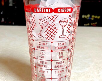 1960's Cocktail Mixer & Shaker Glass
