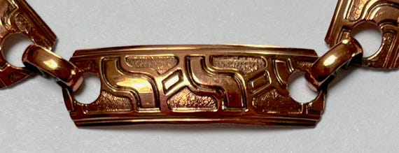 Vtg. 7.25" solid copper linked panel southwestern… - image 5