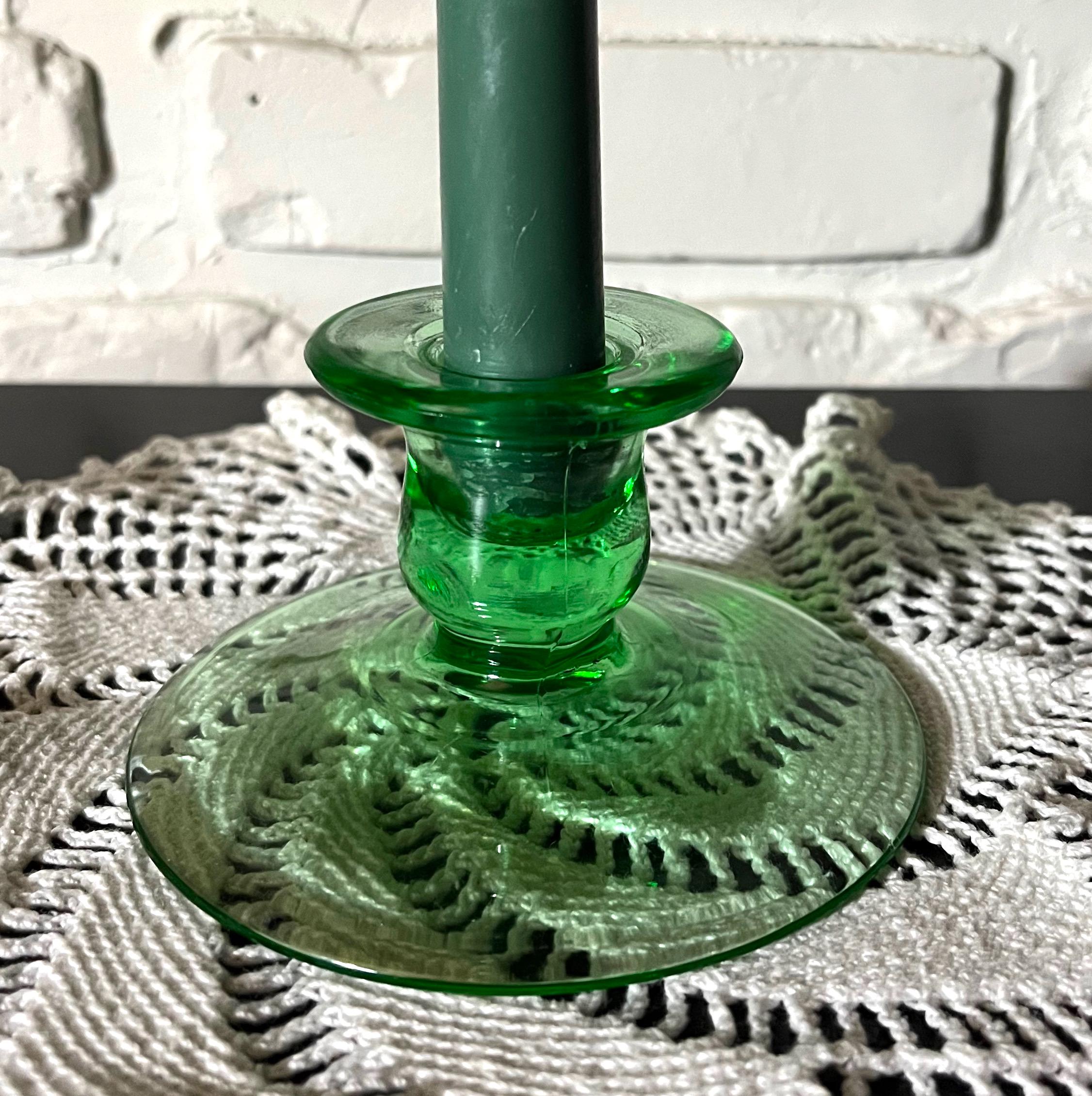 Depression Glass Candlesticks - Etsy