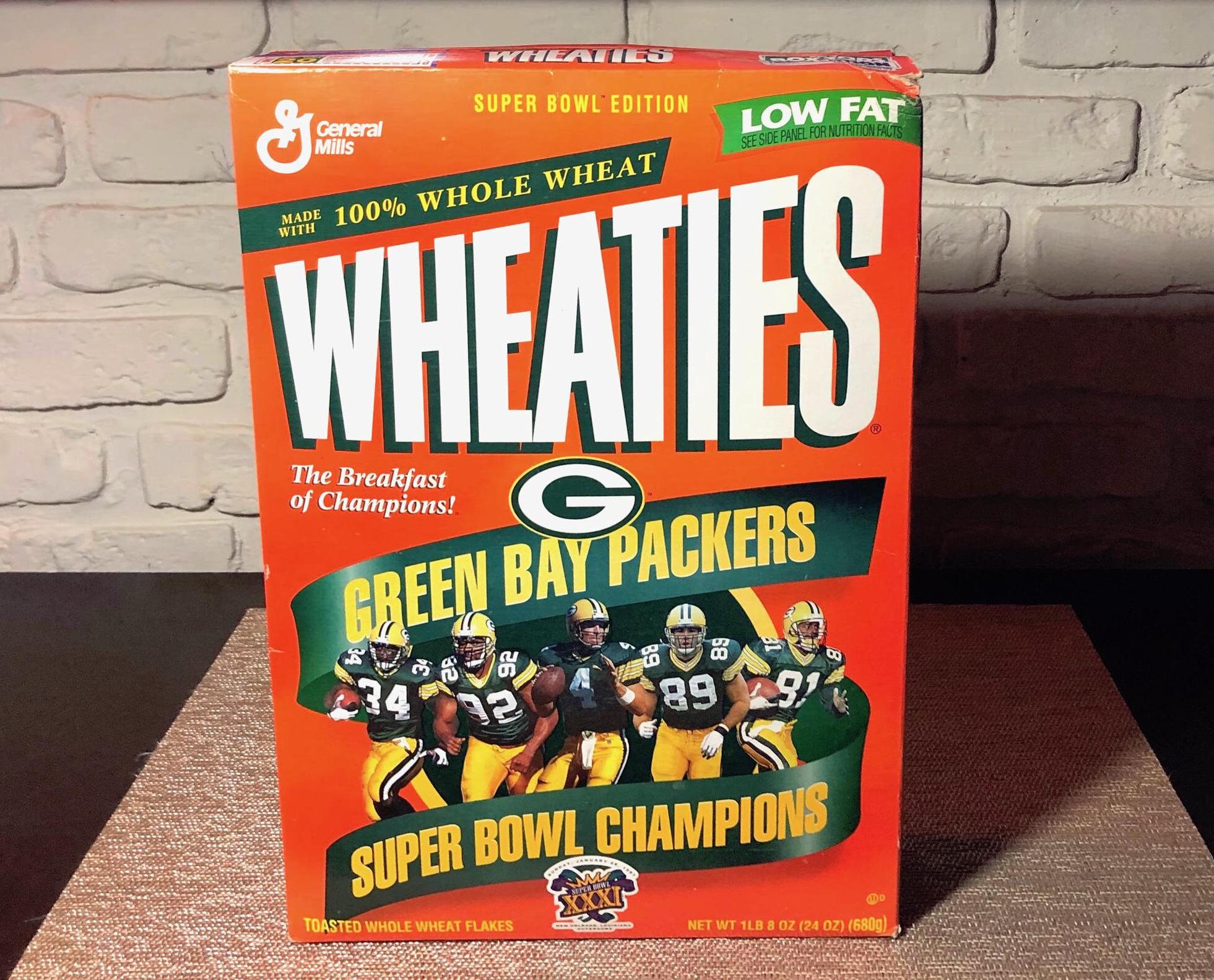 Vintage Wheaties Cereal Box: 1997 Green Bay Packers Super Bowl