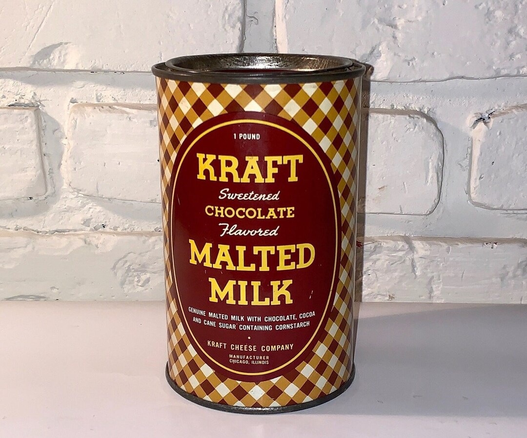 Vintage Kraft Malted Milk 1 Pound Tin Can Etsy
