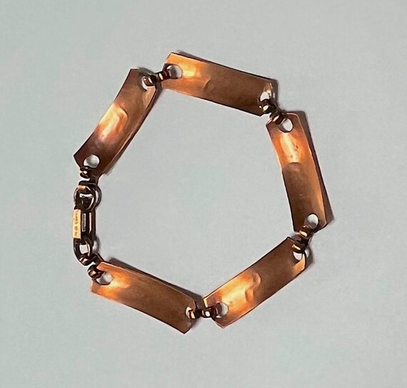 Vtg. 7.25" solid copper linked panel southwestern… - image 3