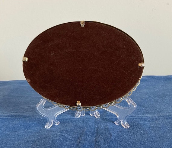 Vintage - 7" x 5" Oval Vanity Mirror Tray - image 9