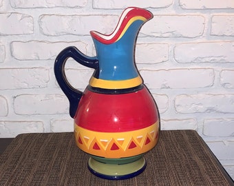 Vintage - 2003, 13" Large Southwest Style Ceramic Pitcher