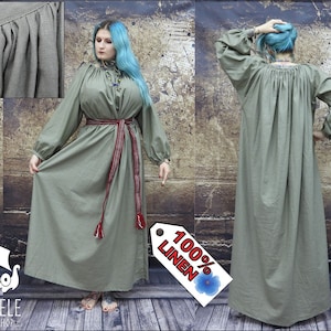 Slavic dress from Pskov 100% linen, Medieval Underdress, Early Medieval