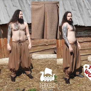 100% wool viking trousers, pants, viking clothes, Hedeby, Early Medieval, baggy trousers