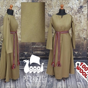 100% wool Viking dress machine-sewn, Early medieval
