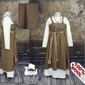 100% Wool aprondress machine-sewn from Hedeby, Early medieval