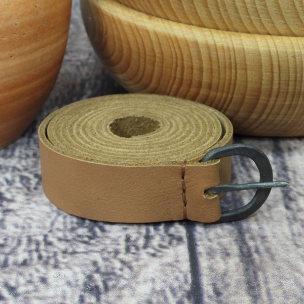 Viking belt, medieval belt, leather Belt with hand-forged buckle