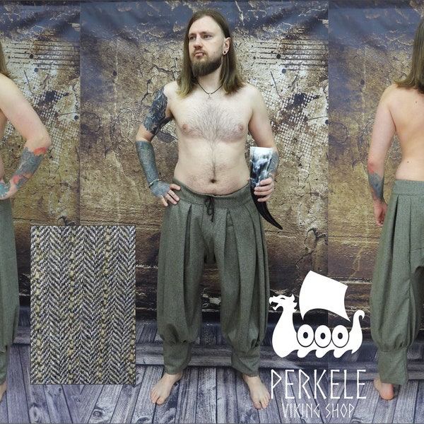 Woolen viking trousers, pants, viking clothes, Hedeby, baggy pants, baggy trpusers