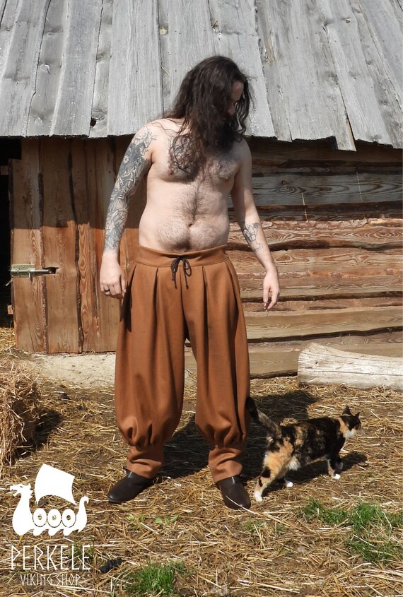 100% Wool Viking Trousers, Pants, Viking Clothes, Hedeby, Early Medieval,  Baggy Trousers 