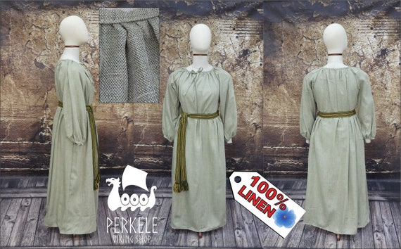 Slavic Dress From Gniezdow 100% Linen , Medieval Underdress, Early