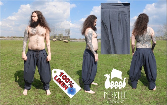100% Linen Viking Trousers, Pants, Viking Clothes, Hedeby, Early Medieval, Baggy  Trousers -  Canada