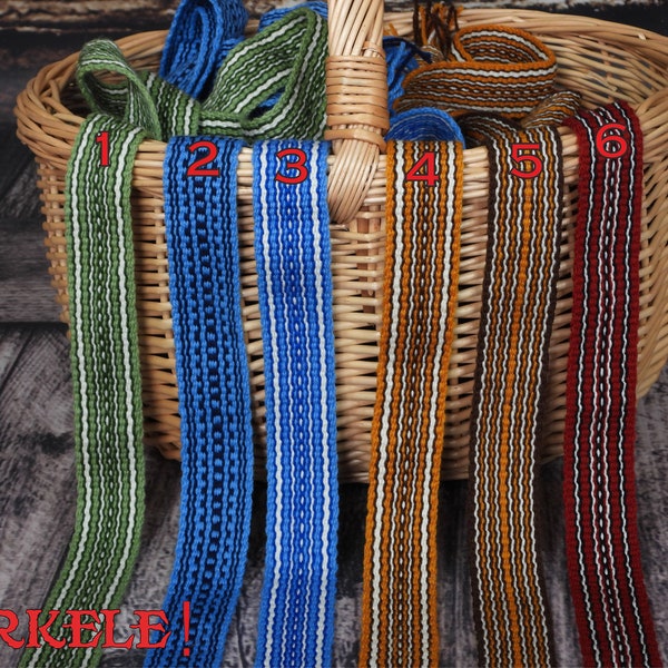 Ceinture Viking en laine tissée à la main, disponible en 15 couleurs :)