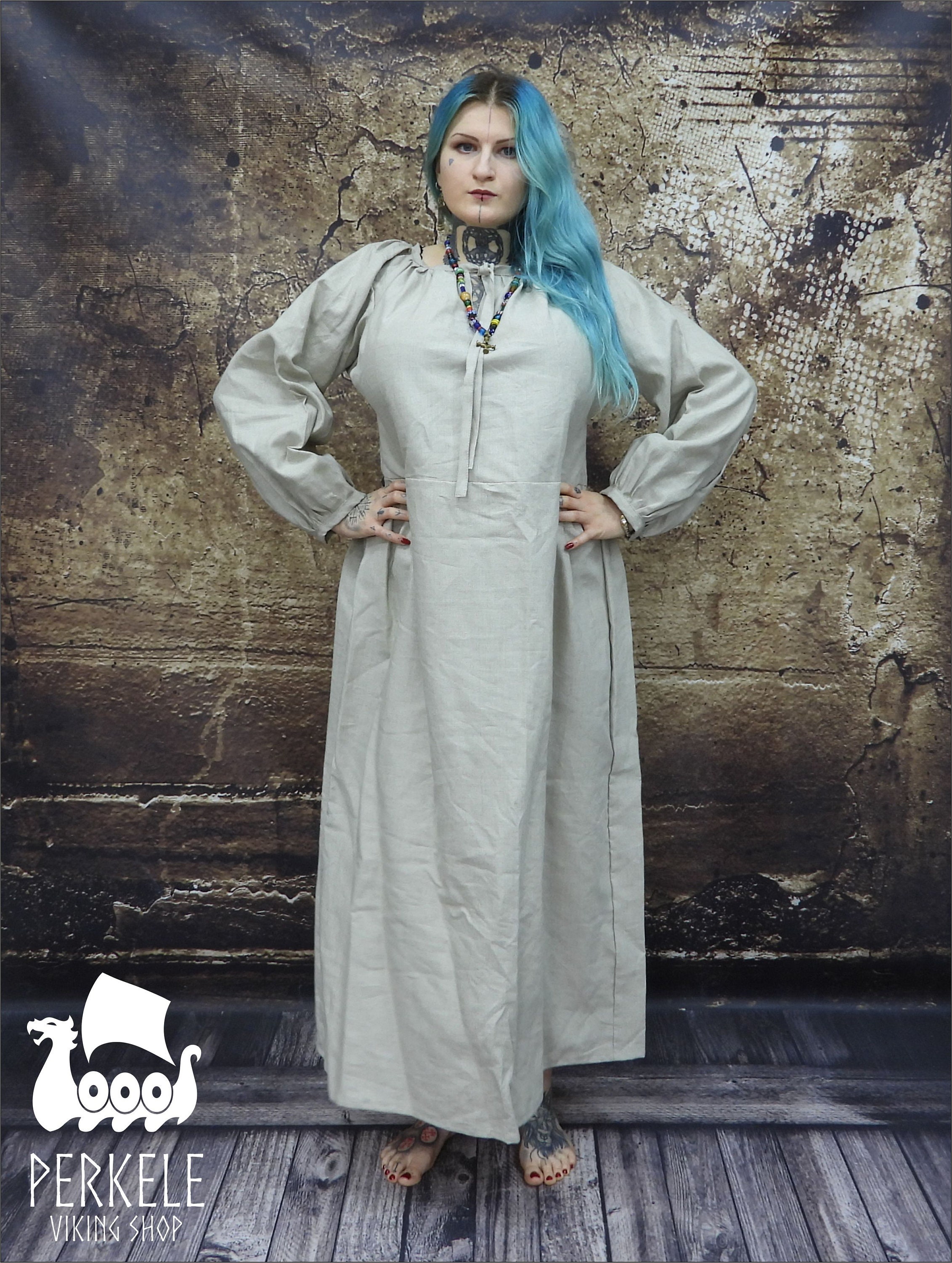 Slavic Dress From Gniezdow 100% Linen , Medieval Underdress, Early