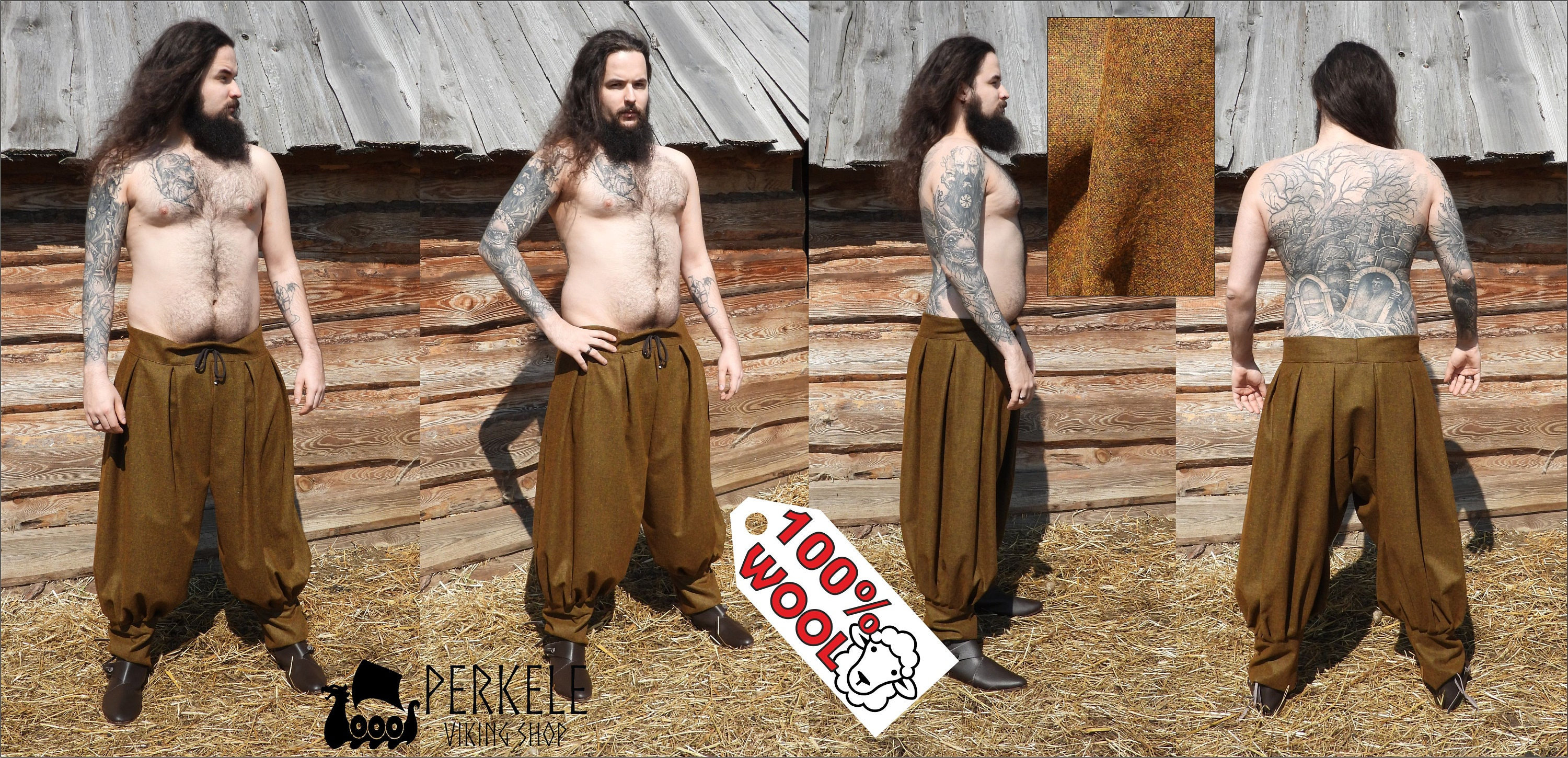 100% Wool Viking Trousers, Pants, Viking Clothes, Hedeby, Early Medieval,  Baggy Trousers 