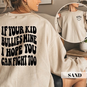Badass Mom Comfort Colors T-Shirt: Bully Slogan, Retro Smiley
