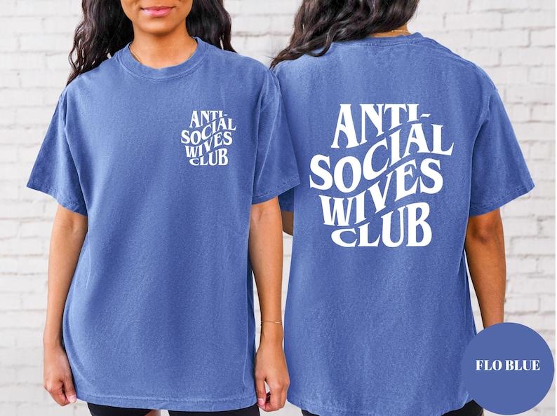Anti Social Wives Club Comfort Colors T-Shirt: Funny Wife Gift Bild 4