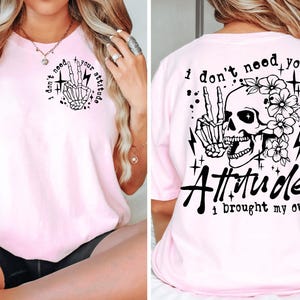 T-shirt squelette sarcastique : « J'ai apporté ma propre attitude »