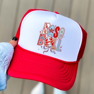 Baseball Mom Trucker Hat: Brushstroke Bow, Otto Foam Hat