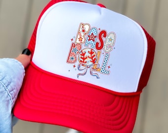 Baseball Mom Trucker Hat: Brushstroke Bow, Otto Foam Hat