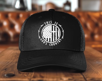 God's Country American Flag Trucker Hat