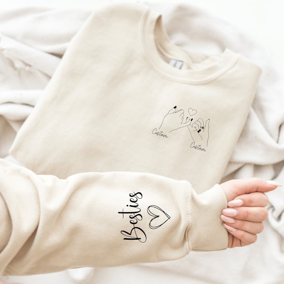Custom Besties Sweatshirt Custom Best Friend Gift Girl s Personalized Besties Shirt BFF Gifts for Women Best Friend Birthday Gift Etsy