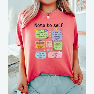 Note To Self Shirt, Retro Motivational Shirt, Positive Vibes Gift, Be Yourself Shirt, Mental Health Awareness Shirt, Gifts For Her