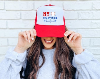 Baseball Mom Hat: Heart On That Field, Game Day Hat