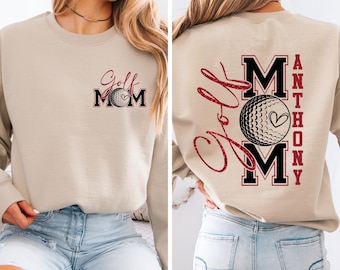 Custom Golf Mom Sweatshirt with Name | Personalized Golf Parent Crewneck | Golf Mom Gift | Custom Sports Sweatshirt for Moms