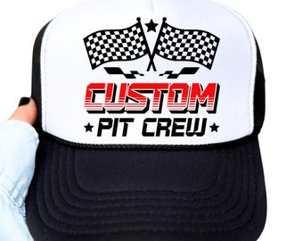 Custom Checkered Flag Trucker Hat: Personalized Racing Cap, Vintage Automotive Gift