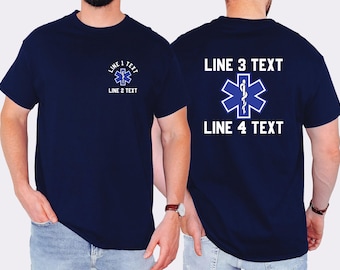 EMS Star of Life T-Shirt – Personalized EMT Shirt with Name & Department – First Responder Gift