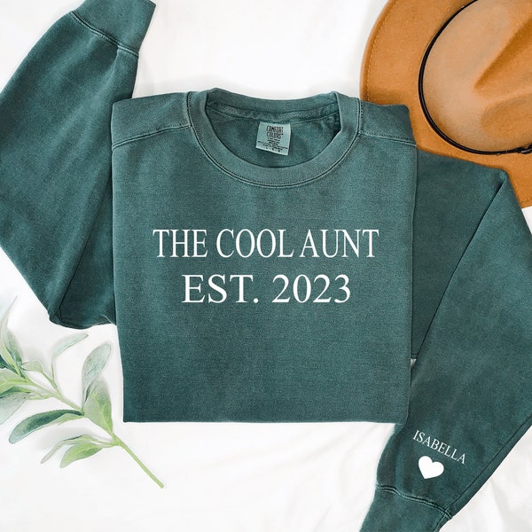 Cool Aunt Est 2023 Sweatshirt, Pregnancy Announcement Shirt For Aunt, Cool Aunt Hoodie, New Aunt Gifts, Baby Shower Gifts For Sister