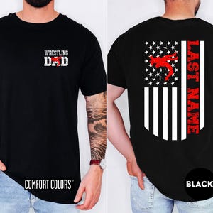 Personalized Wrestling Dad Comfort Colors Shirt, Sport Dad Gift