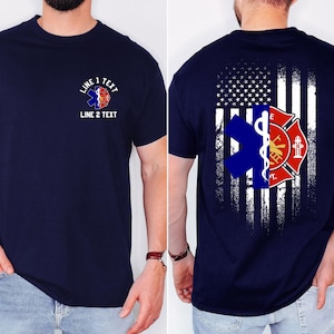 Personalized EMS Firefighter T-Shirt: Star of Life Maltese Cross