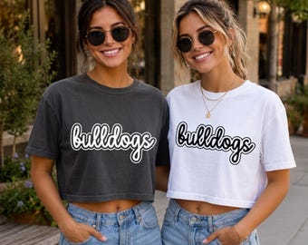 Custom Your Team Comfort Colors Cropped Boxy Tee - Personalized School Spirit Shirt, Mascot Game Day Tee, School Pride Apparel