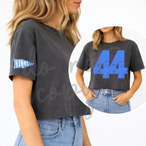 Custom Number Crop Top Shirt, Personalized Sports Tee, Team Spirit Shirt, Custom Name Number Shirt, Game Day Outfit, Athletic Crop Tee